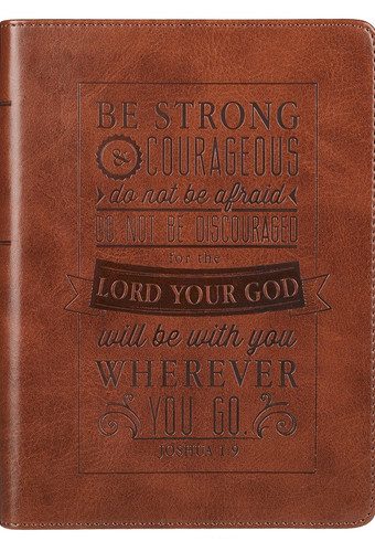 Be Strong & Courageous Journal Faux Leather