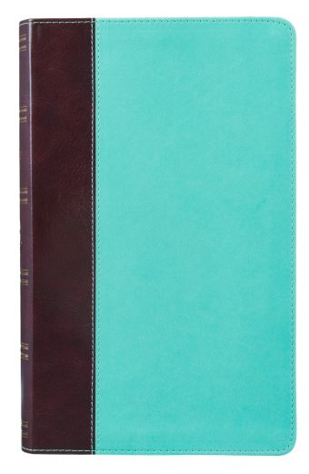 KJV Giant Print Brown/ Turq Faux Leather