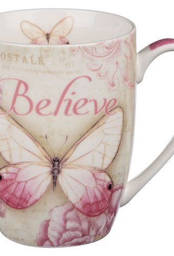 Mug Butterfly Pink Believe Mk. 9:23