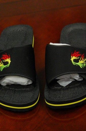 Jah Rock Slippers (Black & Yellow)