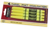 4 count Fine tip Yellow Highlighter
