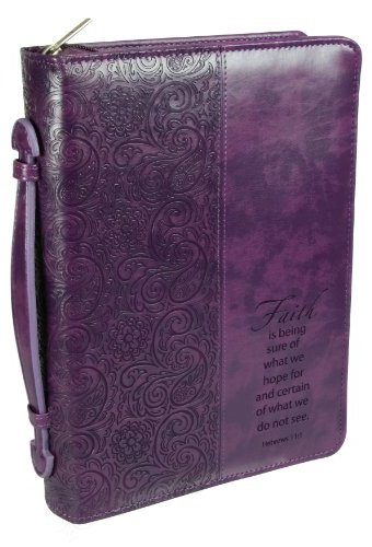 Bible Cover Faith Heb 11:1  Purple Lrg