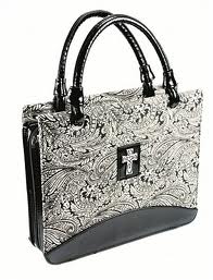 Bib Cover Paisley Purse Style Lrg-Blk