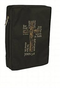 Bib Cover John 3:16/Cross Lrg Blk