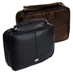 Bible Cover Two Fold Luxleather Lrg.Brwn