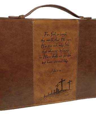 Bible Cover Gospel Two Tone John 3:16 Lg