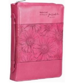 Bible Cover  All Things Are PossiblePink
