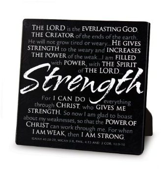 Strength Black Metal Plaque
